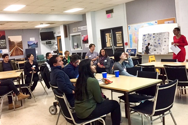 Students gather in the Queen’s University International Centre for a presentation on diversity hosted by Stephanie Simpson, Director, Human Rights Office. (Supplied Photo) 