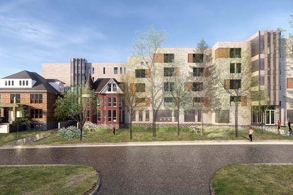 East-facing facade of the proposed residence design.