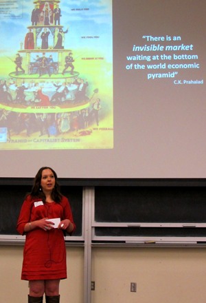 [Joanne Linnay presents at Queen's Three Minute Thesis competition.]