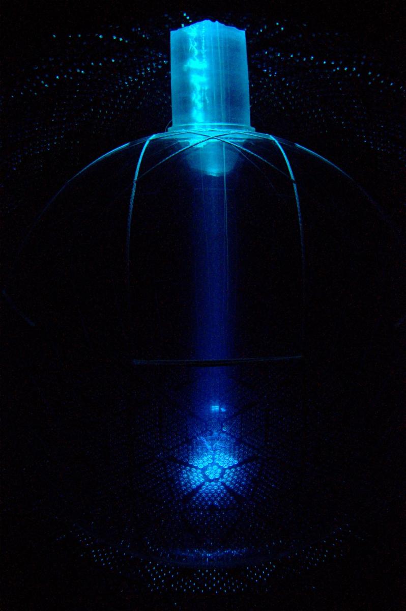 [Photo of the SNO+ detector at SNOLAB by Dr. Alex Wright]