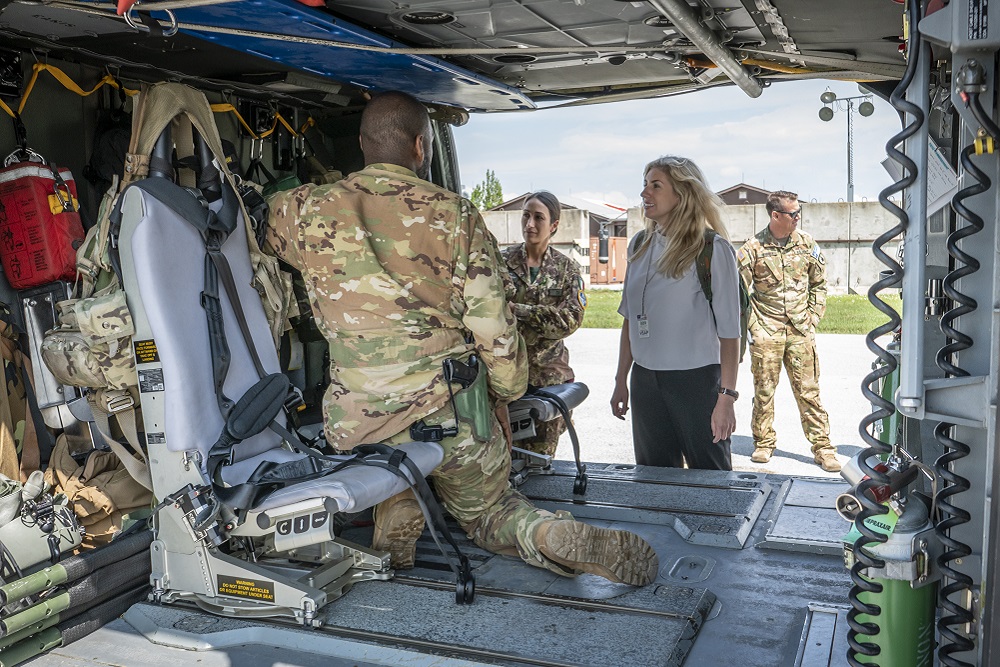 [Dr. Stéfanie von Hlatky on a site visit in Kosovo with the NATO Kosovo Force. - Credit: NATO]
