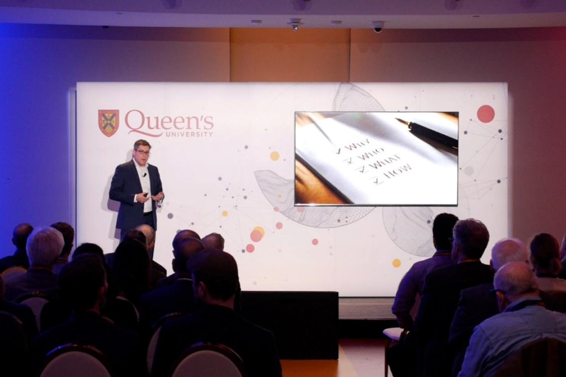 Nicolas Lamp delivering lecture