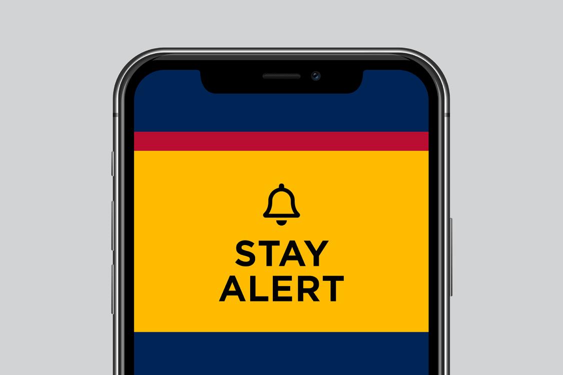 Alert logo on a phone face