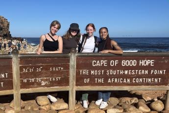 Megan Zelle with her classmates in South Africa