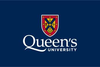 Queen's logo on a dark blue background
