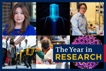 [Collage graphic with text: The Year in Research]