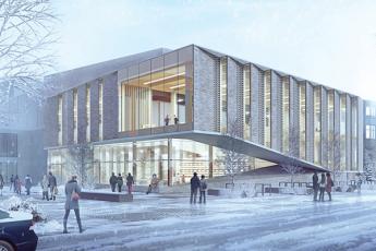 Exterior rendering of the proposed JDUC redevelopment design.