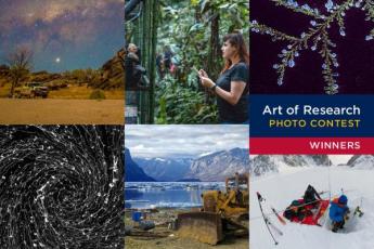 [Collage of Art of Research winners from 2023; Text: Art of Research Photo Contest Winners]