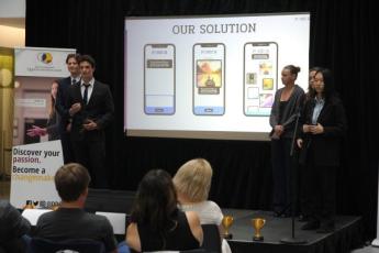 Ponder makes its pitch during the Queen's Innovation Centre Summer Pitch Competition.