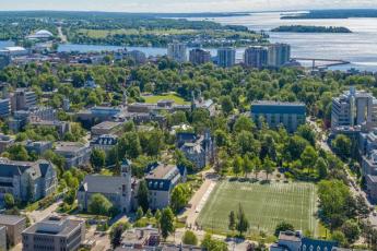 Aerial View of Queen's University and Lake Ontario
