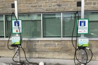 Over 60 new electric vehicle charging stations will be deployed across campus. This deployment builds on the two existing electric vehicle charging stations located in front of the School of Kinesiology and Health Studies. (Photo: Physical Plant Services) 