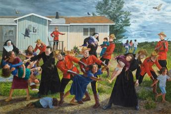 Kent Monkman, The Scream, 2017, acrylic on canvas. Collection of the Denver Art Museum, Native Arts acquisition fund.