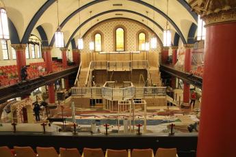 The two-story San Marco Square main structure takes shape in Grant Hall.
