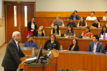 His Excellency Vikas Swarup provides a lecture on "The New India" to a group of Smith School of Business graduate students, faculty, and other special guests in Goodes Hall.