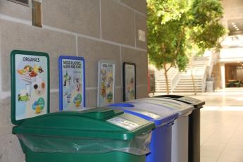 Waste and recycling bins at Queen's