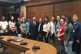 [Students with Tony Clement]