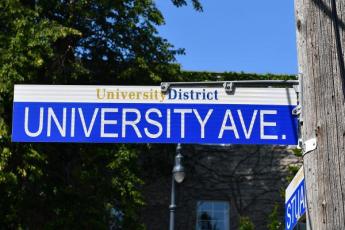 University Avenue sign for the University District 