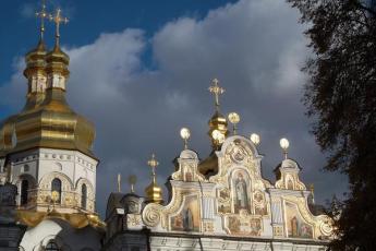 The UNESCO-recognized Pechersk-Lavra monastic complex in Kyiv