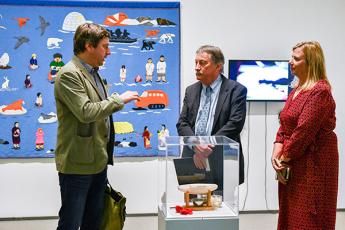 [SSHRC President Ted Hewitt gets a guided tour of the Agnes Etherington Art Centre]