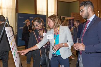 "Marta Straznicky speak to attendees of the Queen's University visit to Queen's Park."