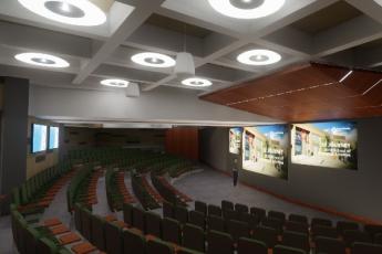 Digital rendering of new lecture hall in Biosciences Complex
