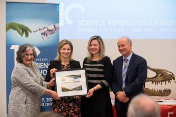 Photo of Science Rendezvous Kingston organizers receiving STEAM Big! Award