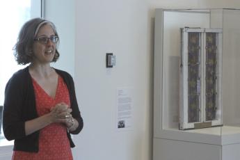 [Alicia Boutilier from the Agnes discusses the historic window]