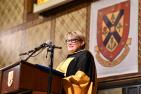 Suzanne Fortier speaks after receiving an honorary degree