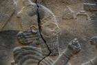 Detail from a stone slab showing the Mesopotamian king Barrekub praying.