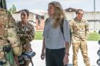 Dr. Stéfanie von Hlatky on a site visit in Kosovo with the NATO Kosovo Force. (Credit: NATO)