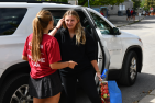 First-year student arriving on campus