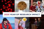 Collage of images featured in article [text: 2025 Year of Research Impact]