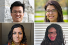 Collage of four researchers in a square grid pattern 