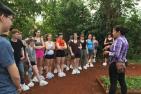 Students at and organic farm