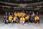 Indigenous Hockey Research Network members during a pick-up game after meeting at Queen's.