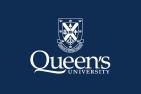 Queen's logo on blue background