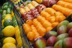Fruit on display at a grocery store
