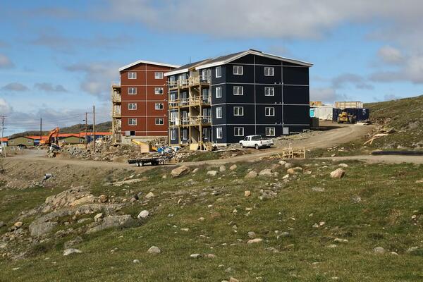 Building construction in uptown Iqaluit