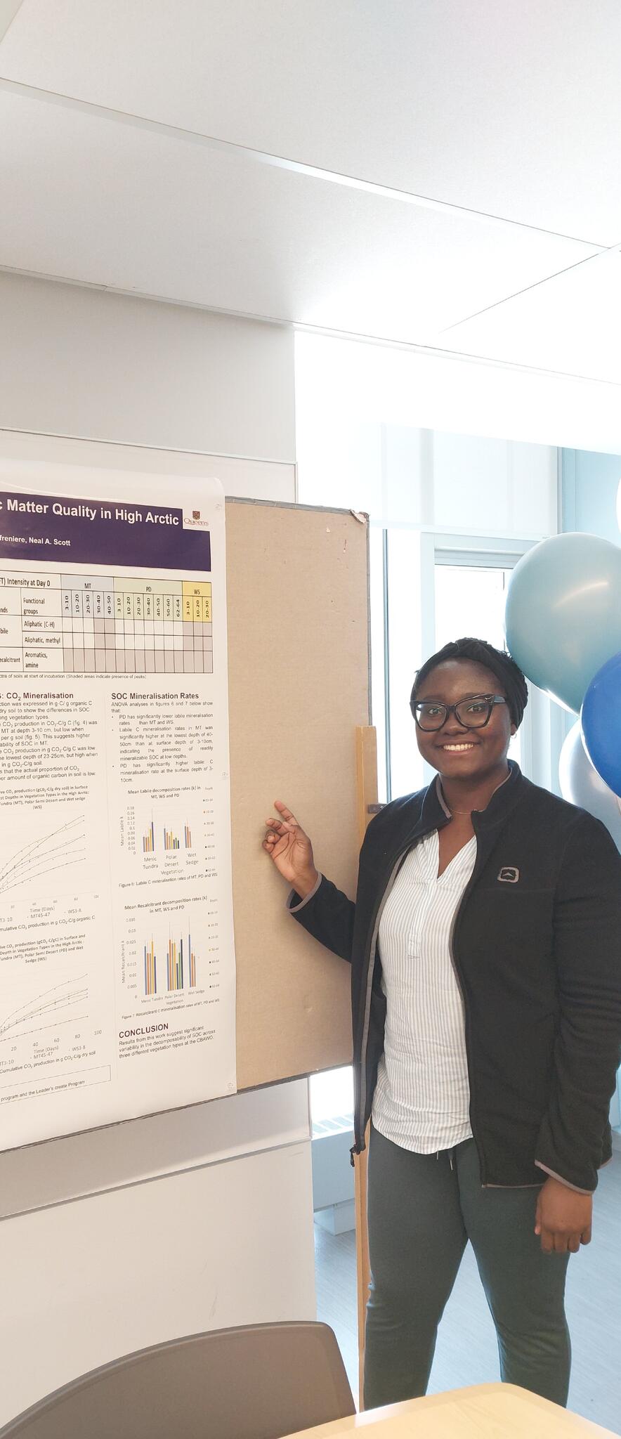 Julianah Adediji presenting her research poster