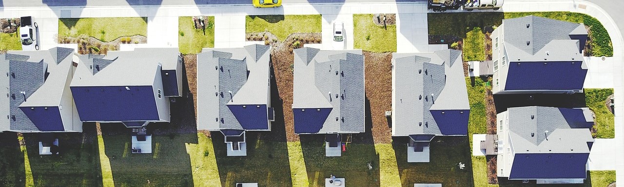 Row of similar houses in suburb