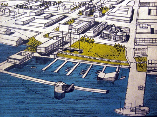 Drawing of Kingston Waterfront area