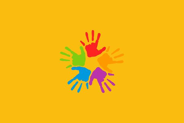 Multicoloured handprints