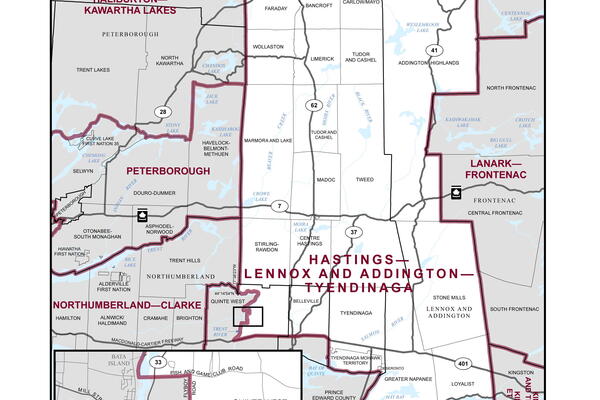 Map of Hastings-Lennox and Addington-Tyendinaga