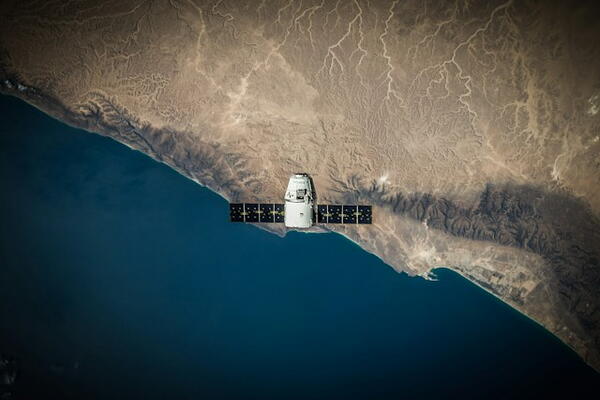 Satellite over the coast