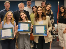 Students with awards.