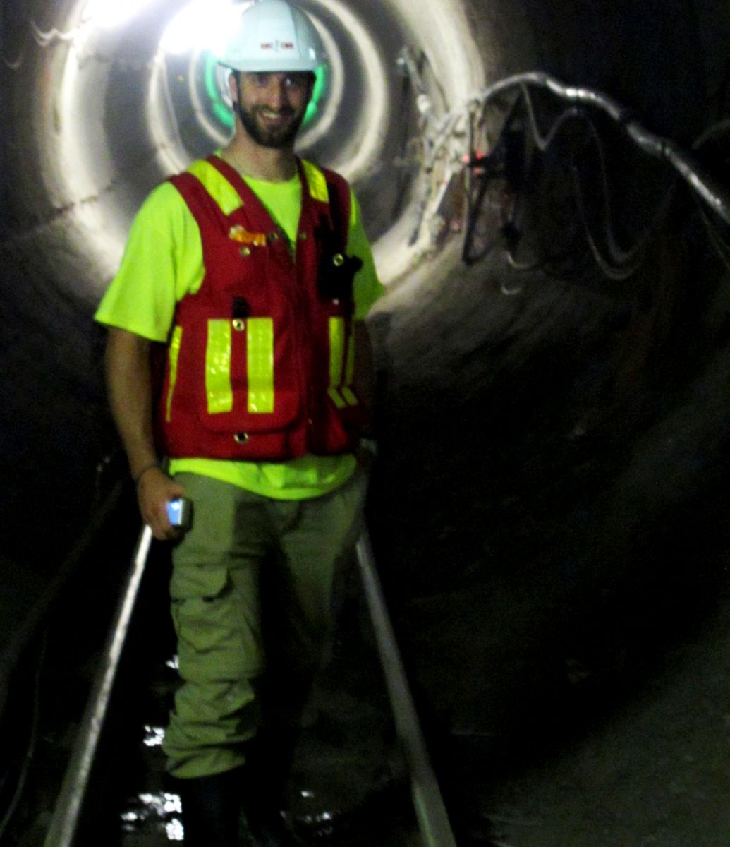 Jeffrey Oke in a tunnel