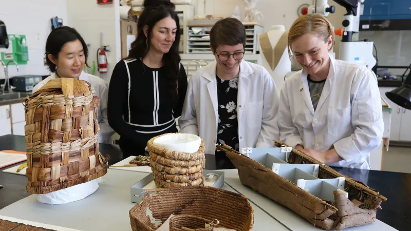 Photo of a group of students working on small projects