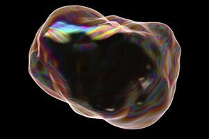 Soap bubble on a black background