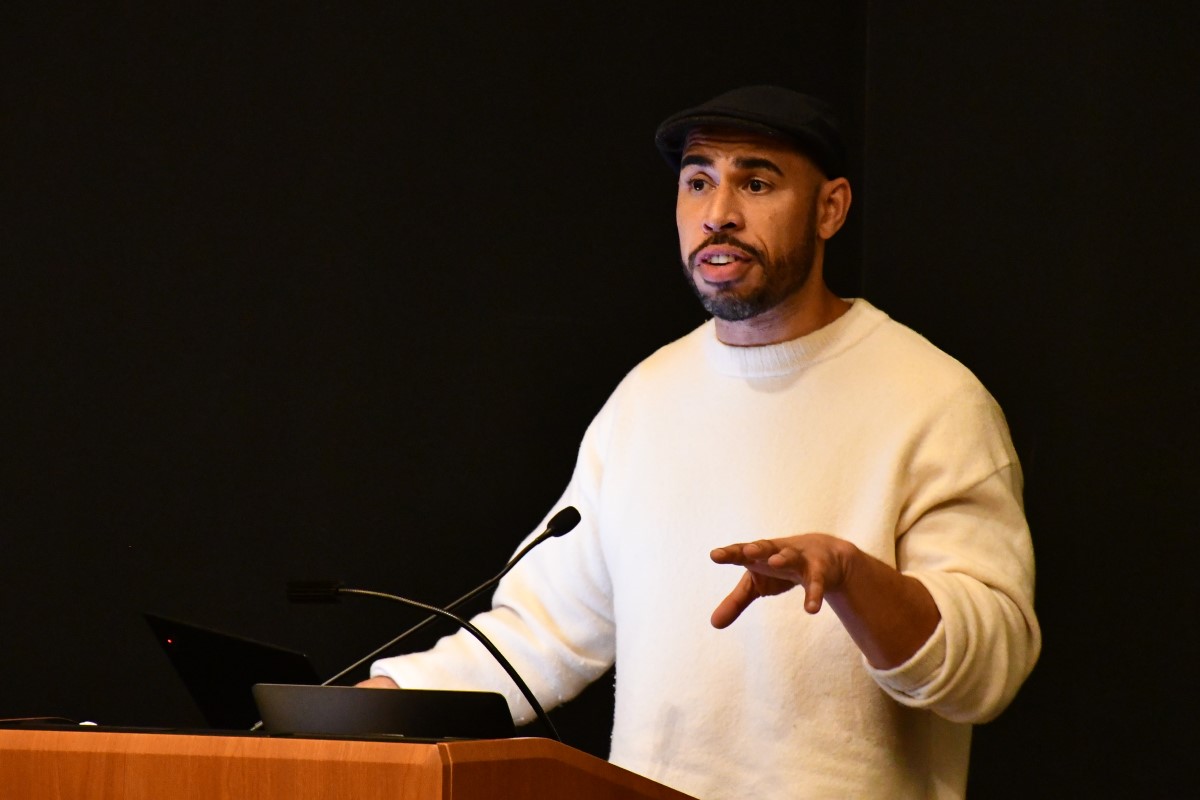 Daniel McNeil presenting at Inaugural Event for Black Studies
