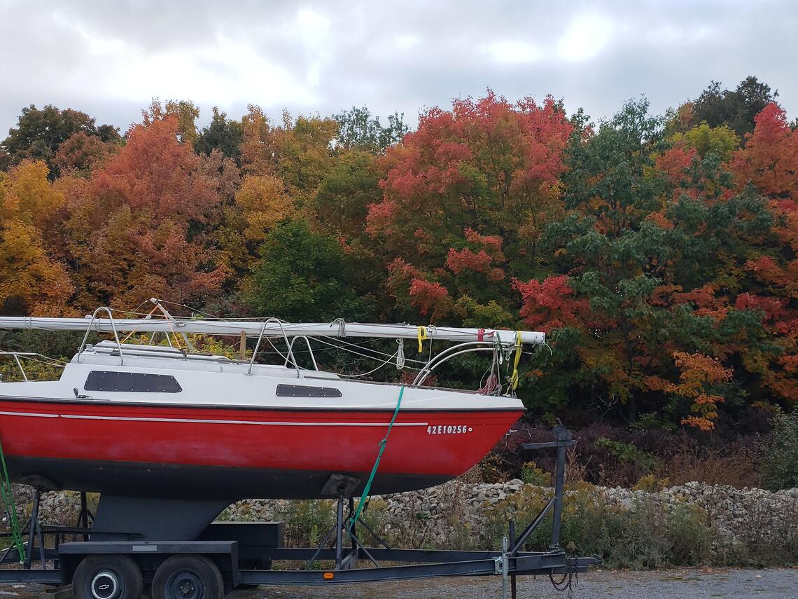 Boat and Autumn Leaves at Arrowhead Park